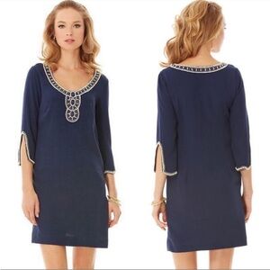 Lilly Pulitzer Embellished Sarah Tunic Dress Navy